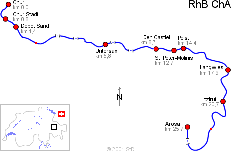 RhB-ChA-Route map
